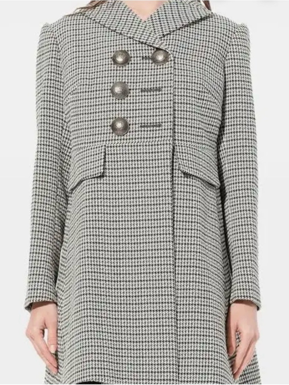 Alexander Mcqueen Houndstooth Double-Breasted Coat. Size 42 US size 8 - Picture 2 of 11